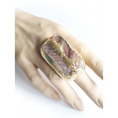 Large Pink Abalone Ring